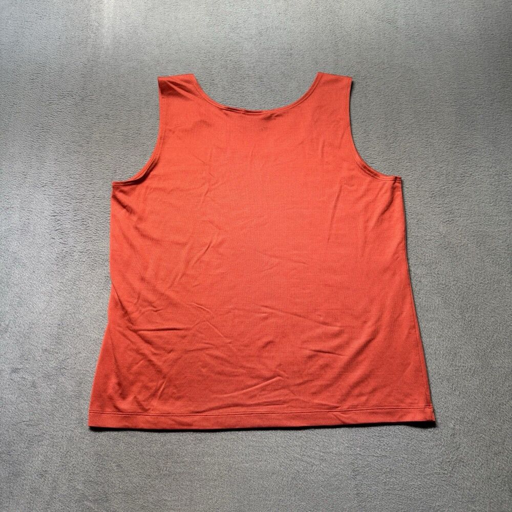 Chicos Additions Womens 2 US L Tank Top Orange Stretch Sleeveless Casual USA - Picture 2 of 6